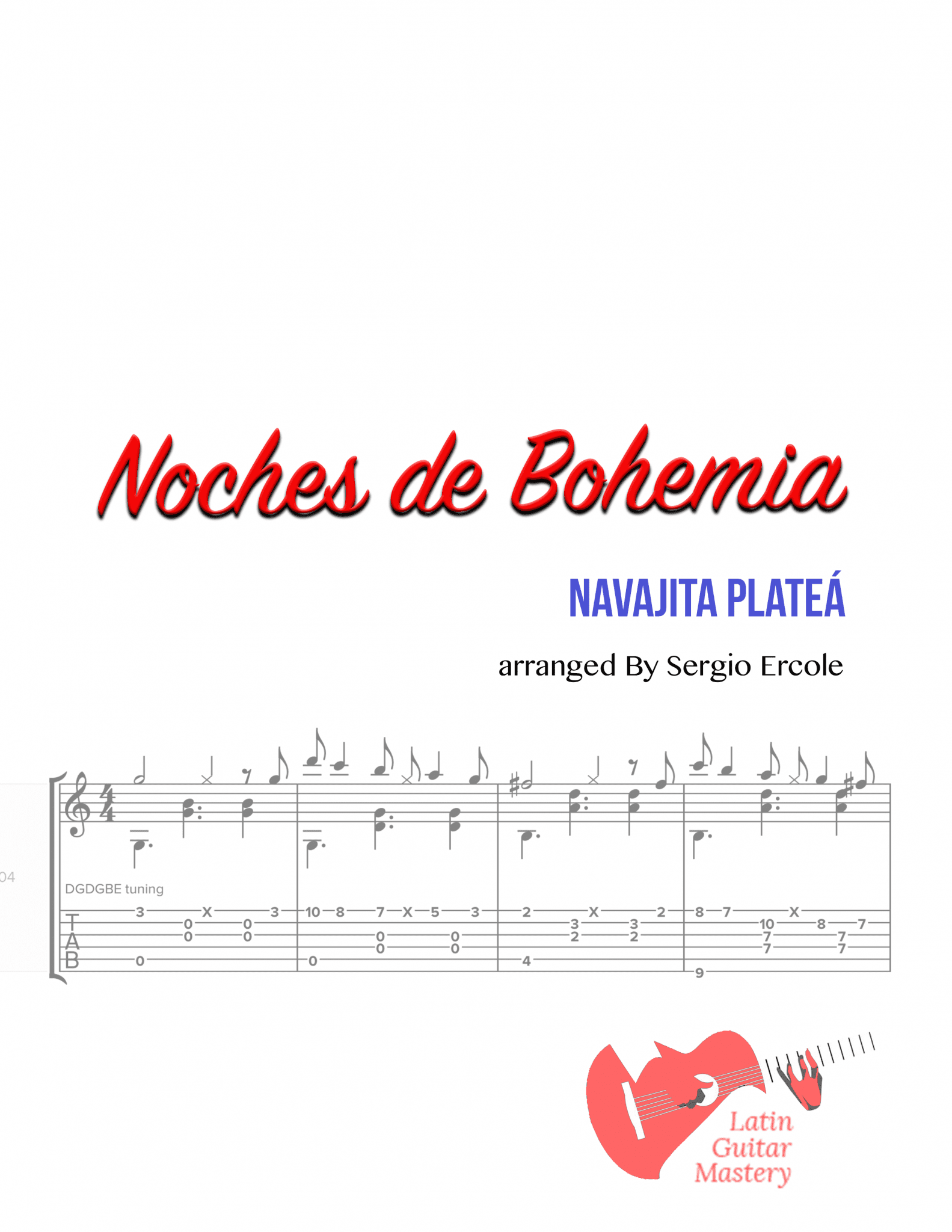 Noches De Bohemia Sheet Music/TAB Latin Guitar Mastery