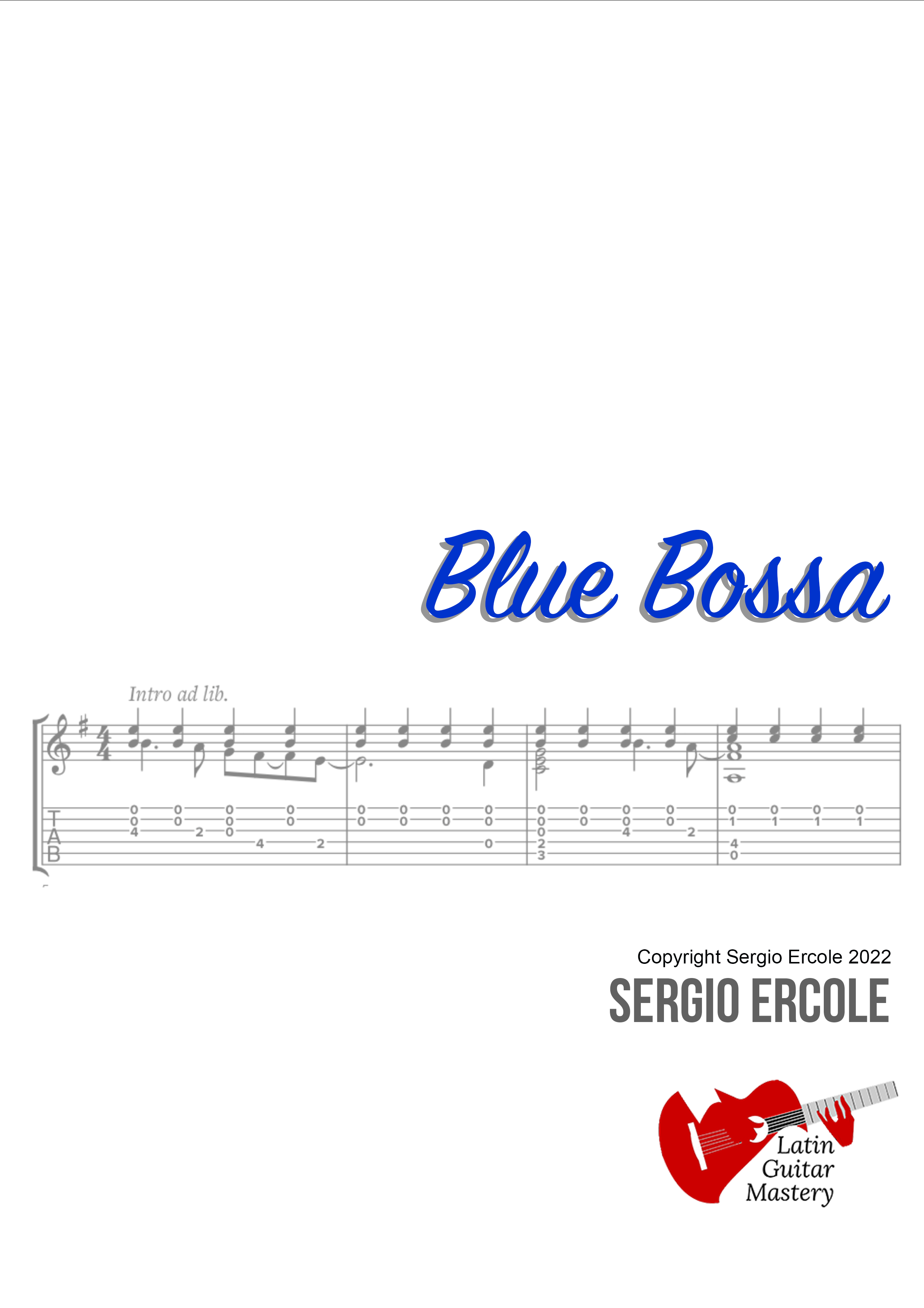 Blue Bossa for Latin Guitar Latin Guitar Mastery